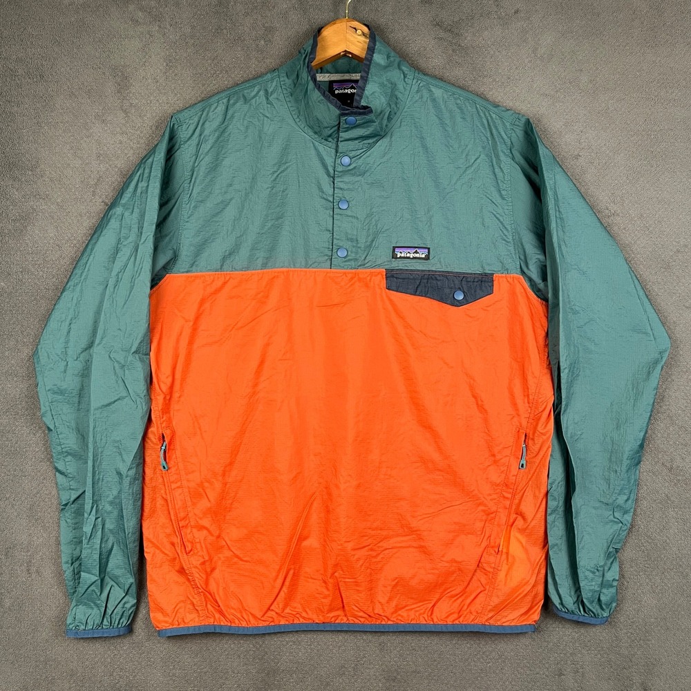 Patagonia Houdini Snap-T Pullover Men Medium Sunset Colorblock Windbreaker 24150